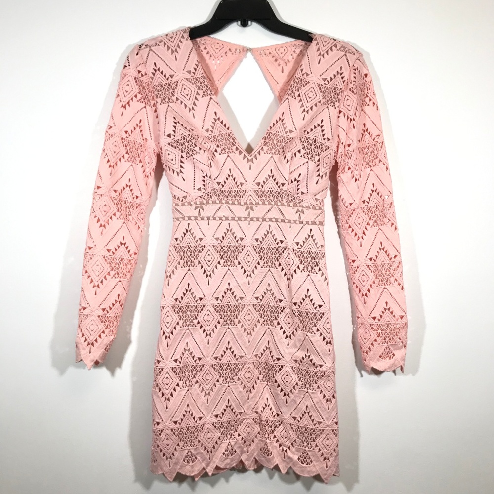 NWT $289 Stylestalker Pink Lace Elora Midi Dress S - Picture 2 of 8
